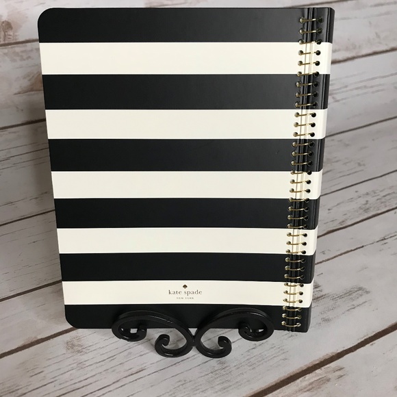 Kate Spade Black Stripe Spiral Notebook - Picture 4 of 7